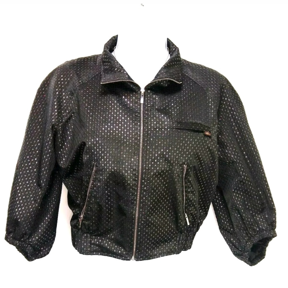 LaRok Rock Jacket Black Silver Punk Rock Med